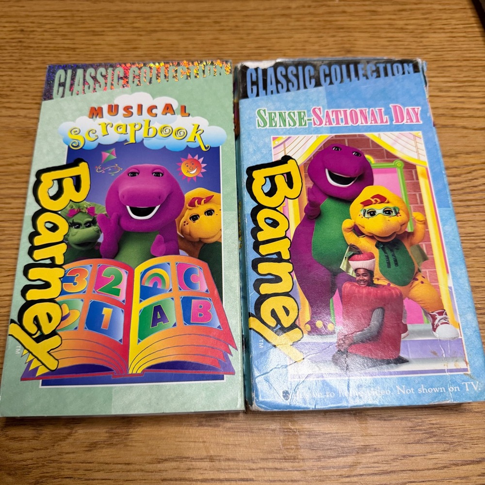 Barney VHS Lot Musical Scrapbook Sense-Sational Day Classic Collection 90s Kids